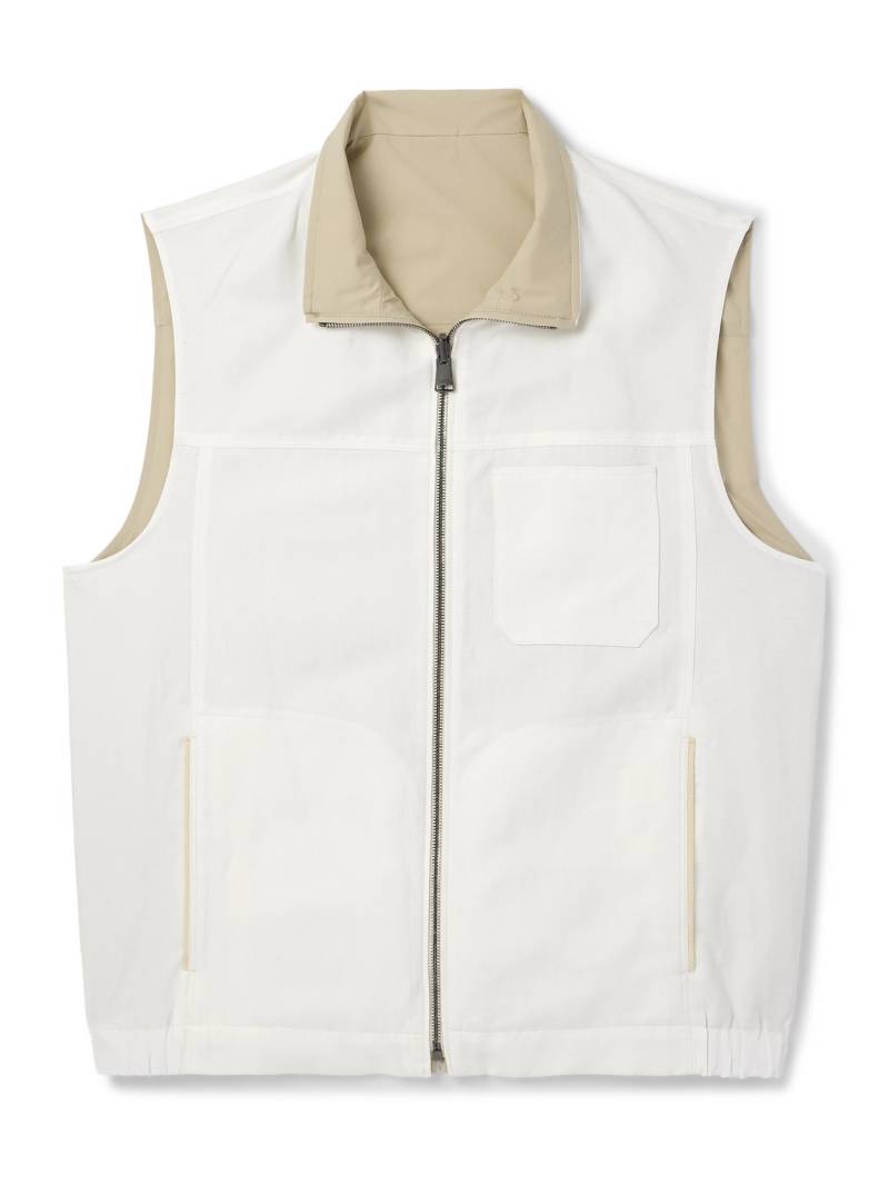 Canali - Reversible Linen and Silk-Blend Zip-Up Gilet - Men - White - IT 54 von Canali