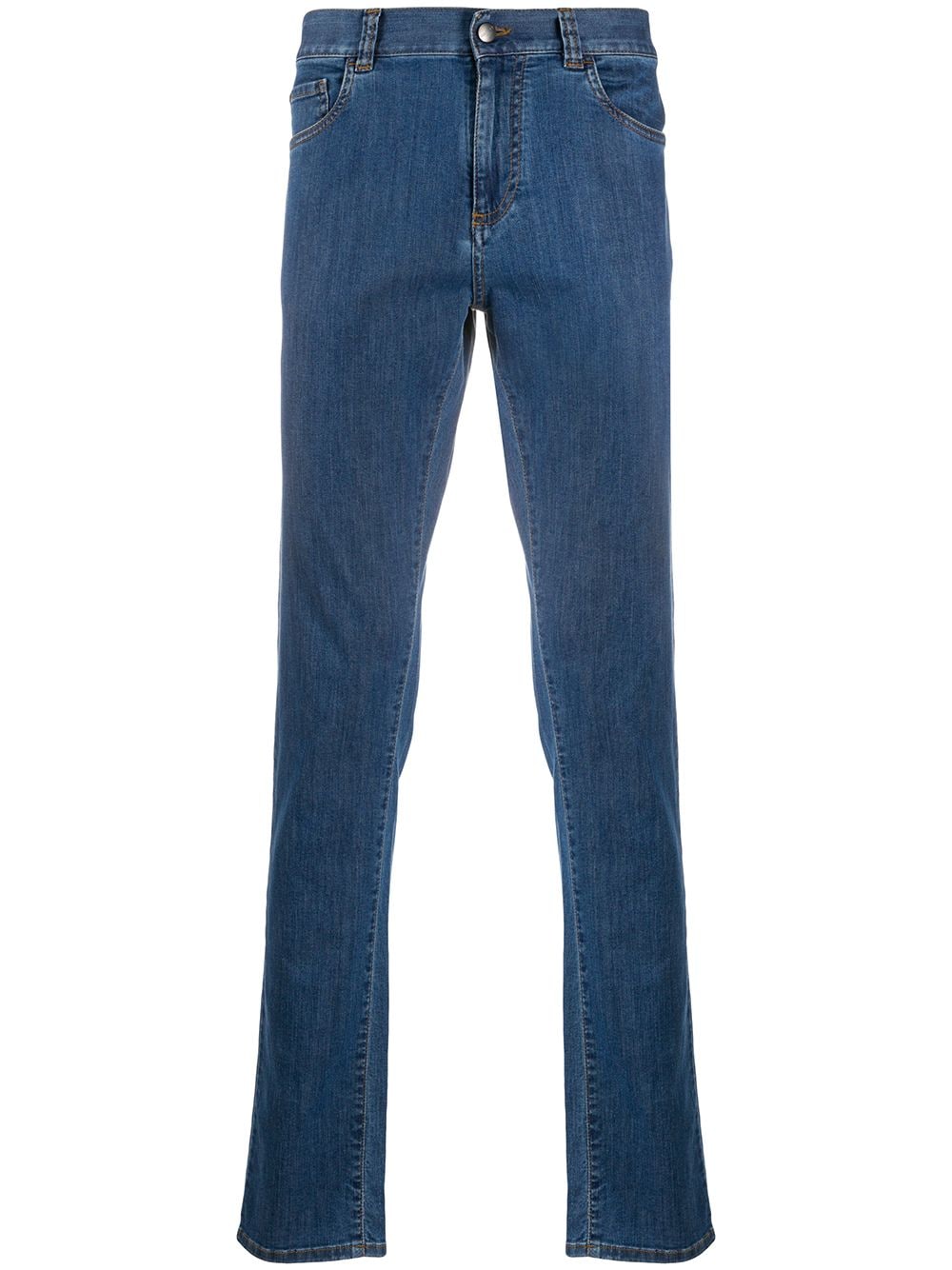 Canali Skinny-Jeans mit Logo - Blau von Canali