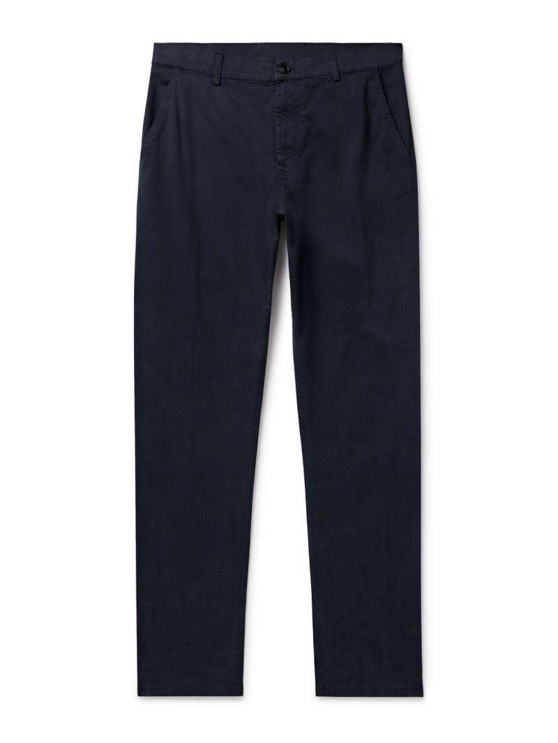 Canali - Slim-Fit Garment-Dyed Cotton-Blend Twill Trousers - Men - Blue - IT 60 von Canali