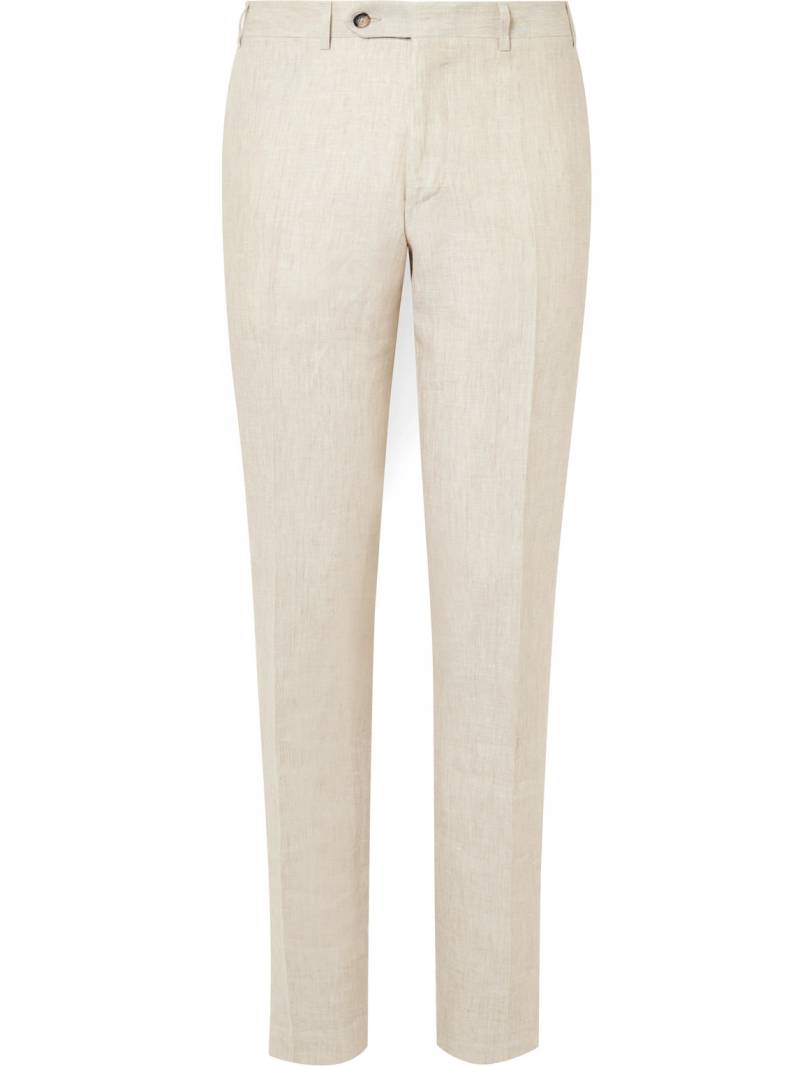 Canali - Slim-Fit Straight-Leg Linen Suit Trousers - Men - Neutrals - IT 60 von Canali