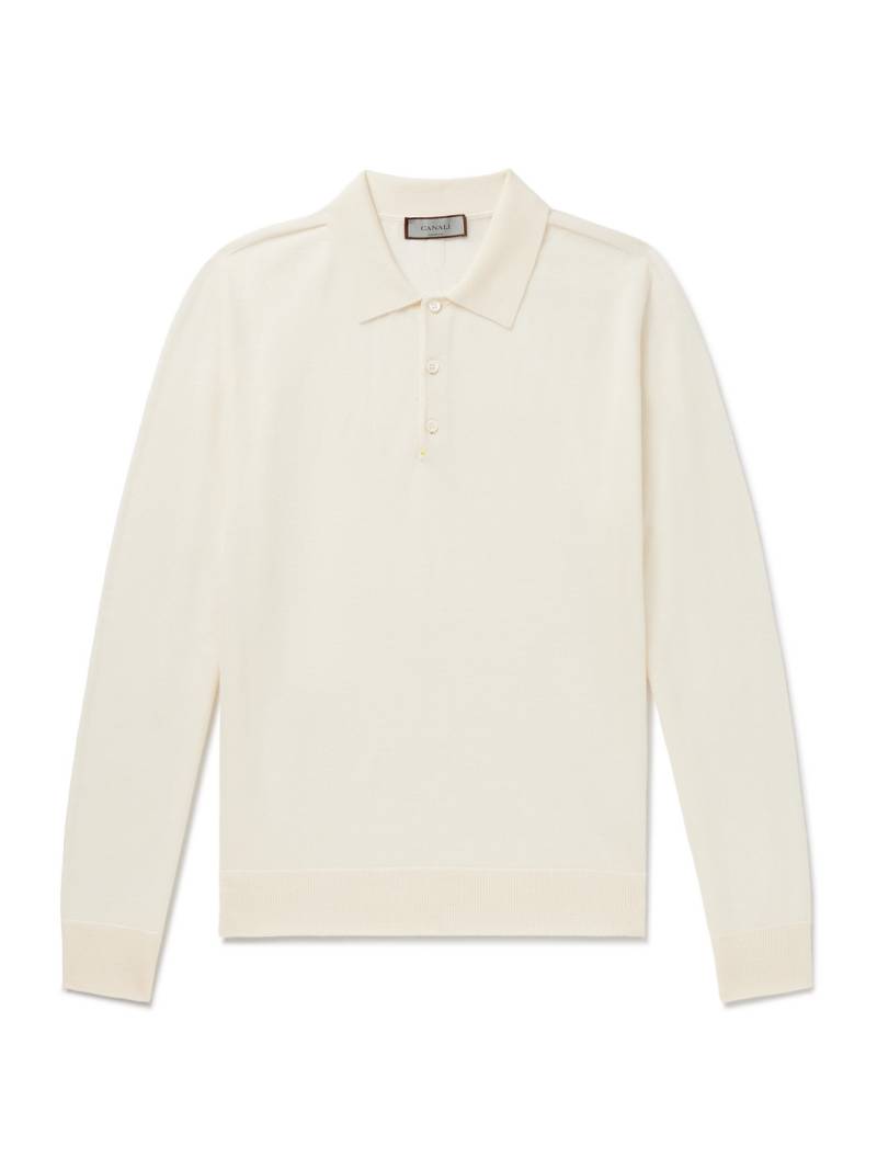 Canali - Slim-Fit Wool Polo Shirt - Men - White - IT 60 von Canali