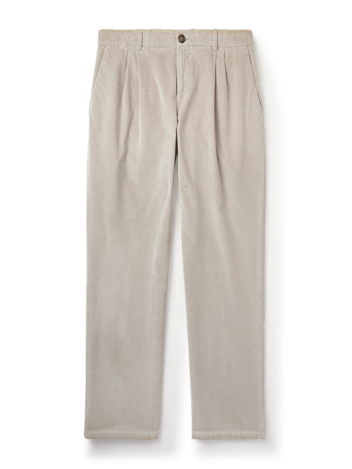 Canali - Straight-Leg Garment-Dyed Stretch Cotton And Modal-Blend Corduroy Trousers - Men - Neutrals - IT 48 von Canali