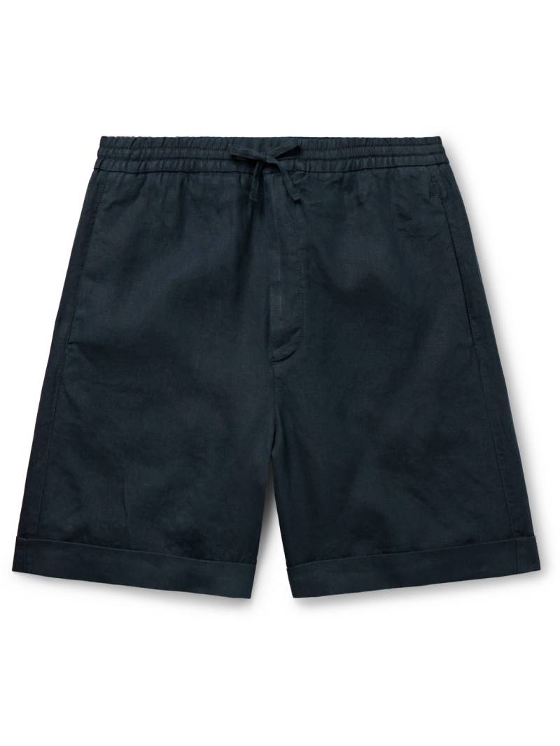 Canali - Straight-Leg Linen Drawstring Shorts - Men - Blue - IT 48 von Canali
