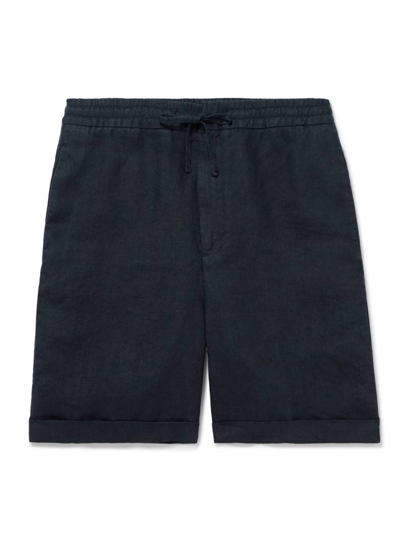 Canali - Straight-Leg Linen Drawstring Shorts - Men - Blue - IT 48 von Canali
