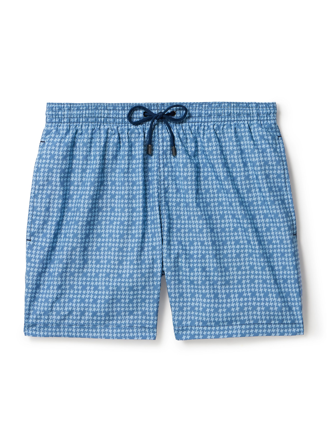 Canali - Straight-Leg Mid-Length Houndstooth Swim Shorts - Men - Blue - M von Canali