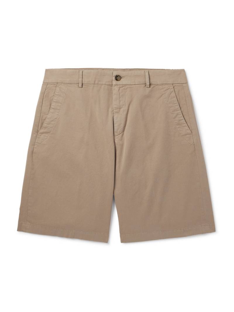 Canali - Straight-Leg Stretch-Cotton Twill Bermuda Shorts - Men - Neutrals - IT 46 von Canali