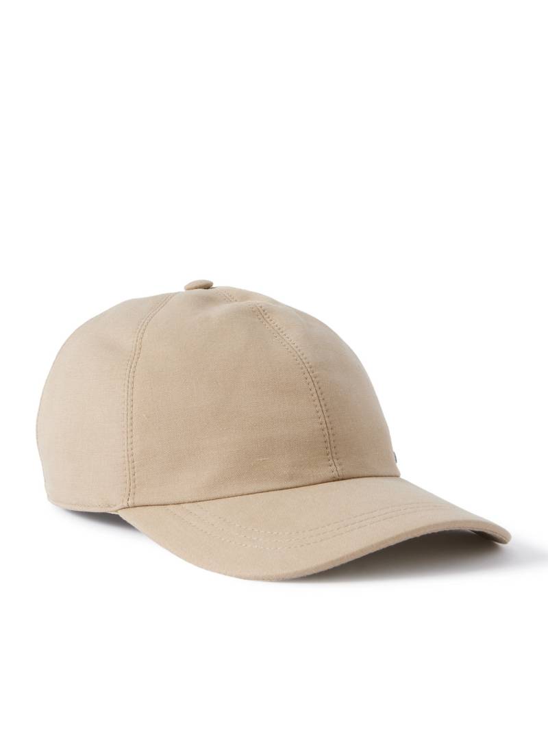 Canali - Studded Linen and Silk-Blend Twill Baseball Cap - Men - Neutrals - L von Canali