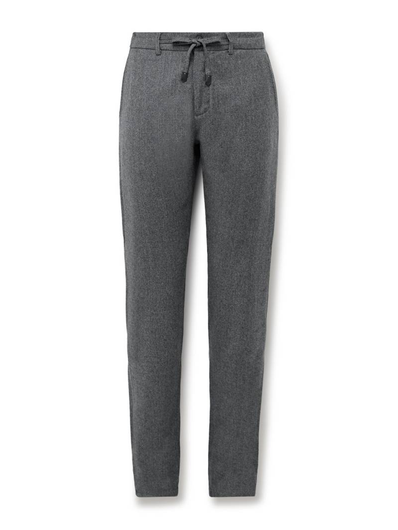 Canali - Tapered Wool-Flannel Drawstring Trousers - Men - Gray - IT 60 von Canali