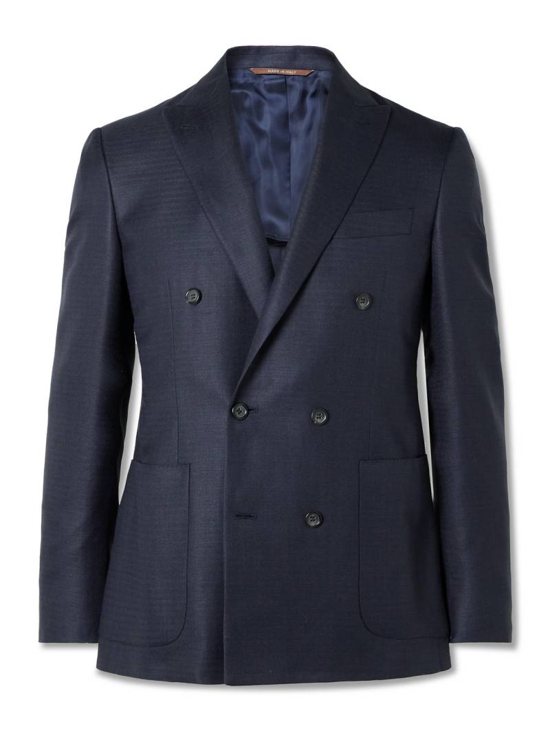 Canali - Unstructured Wool, Silk and Linen-Blend Blazer - Men - Blue - IT 50 von Canali