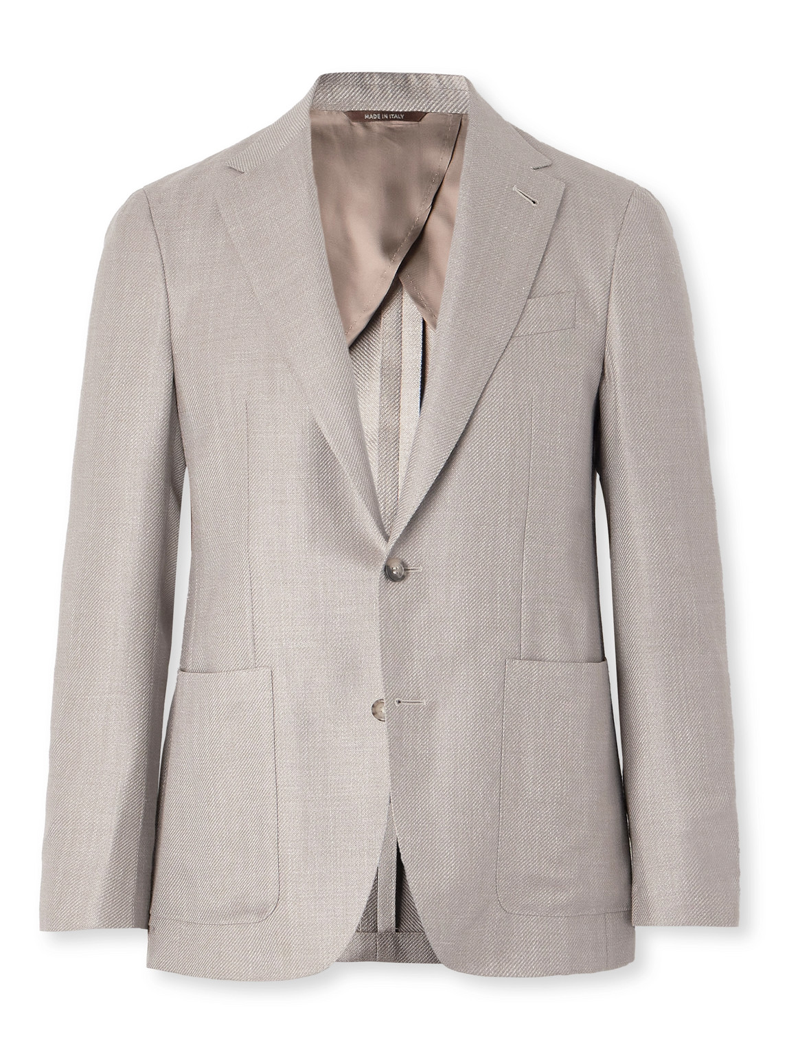 Canali - Wool, Silk and Linen-Blend Twill Blazer - Men - Neutrals - IT 48 von Canali