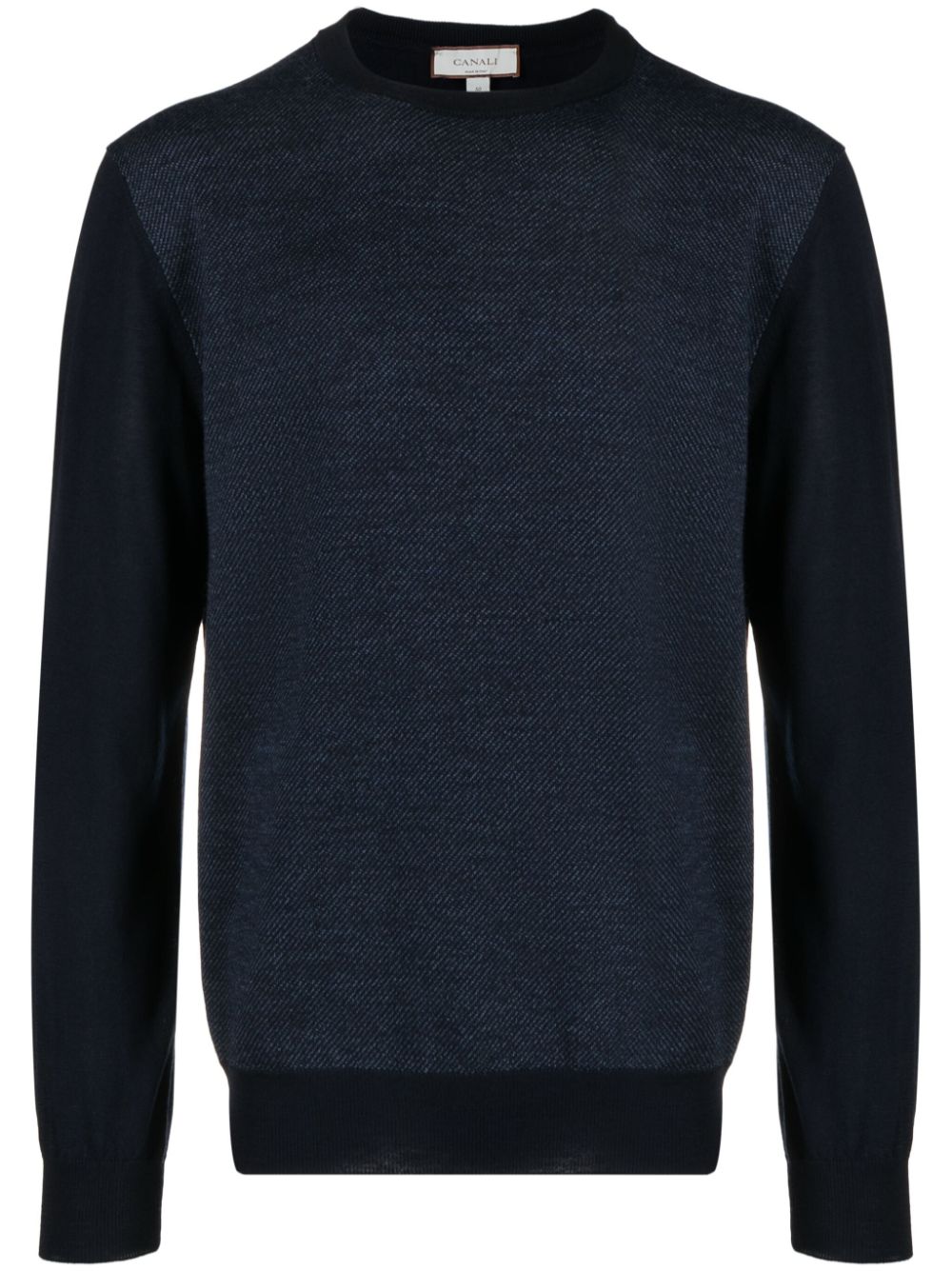 Canali Pullover in Colour-Block-Optik - Blau von Canali