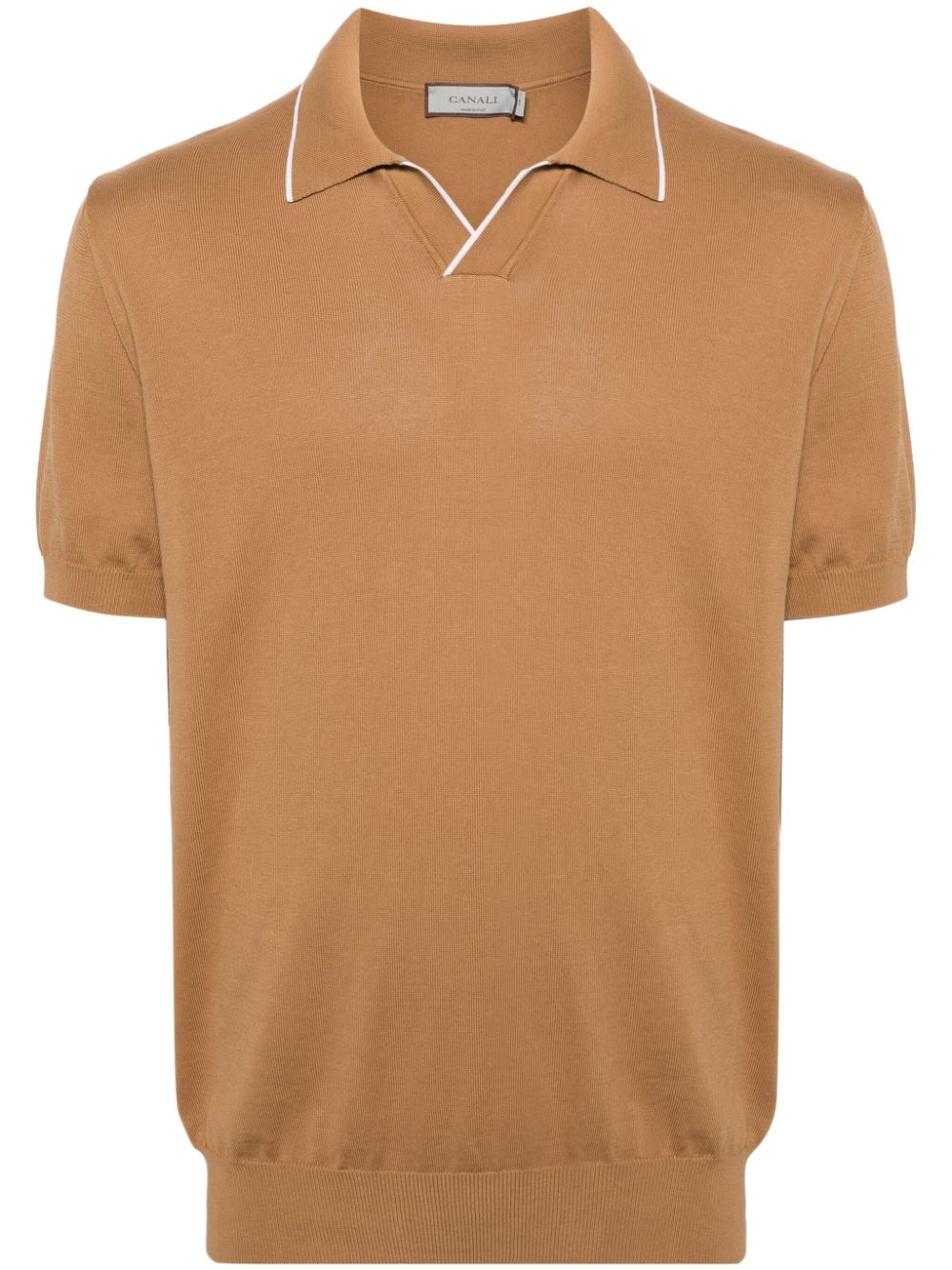 Canali Poloshirt mit Kontrastdetail - Braun von Canali