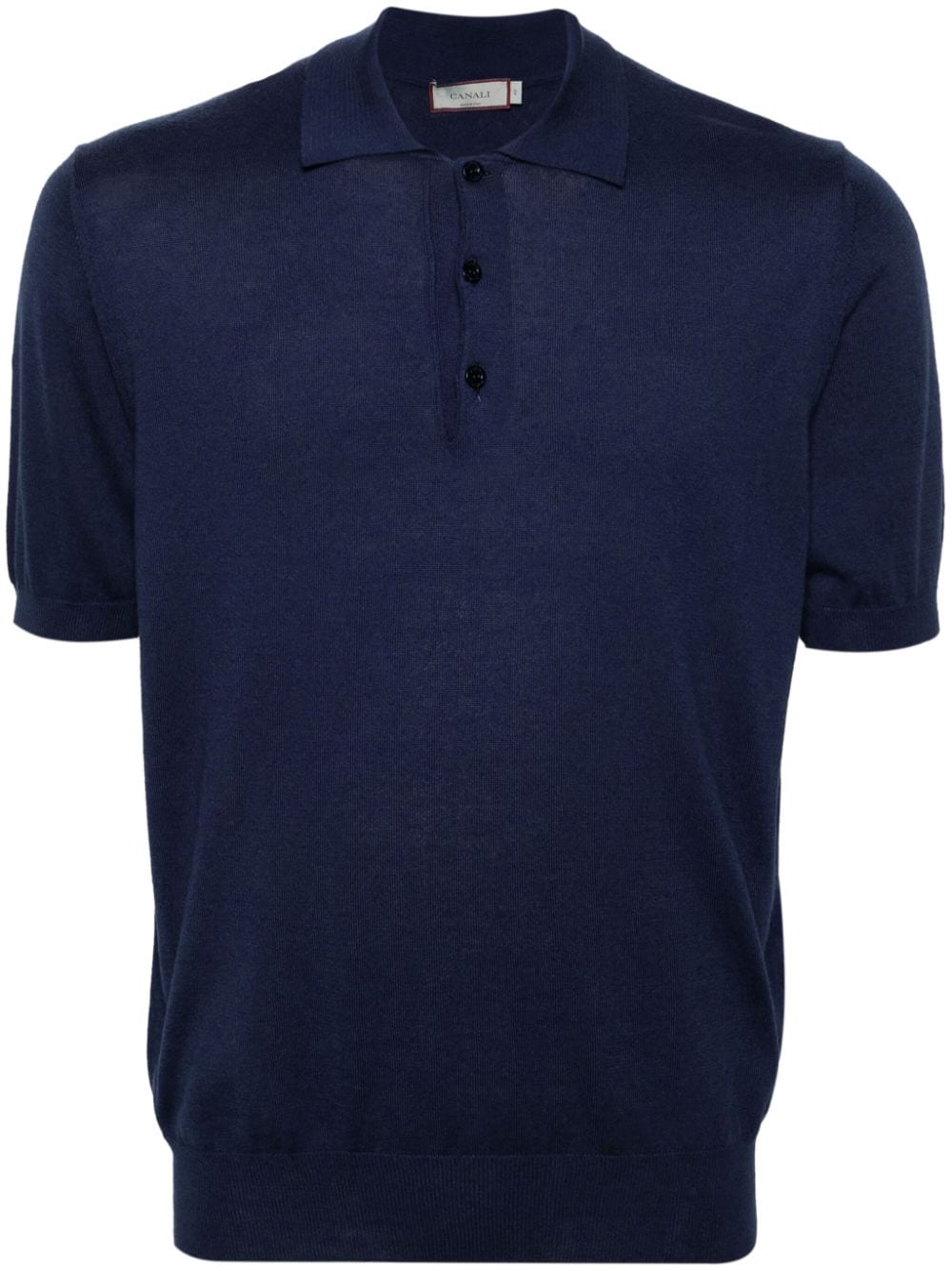 Canali Gestricktes Poloshirt - Blau von Canali