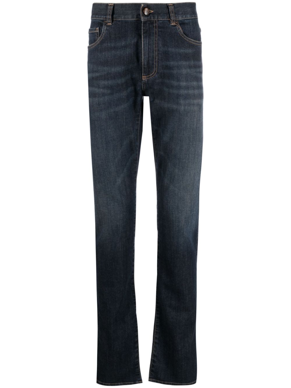 Canali Tief sitzende Straight-Leg-Jeans - Blau von Canali