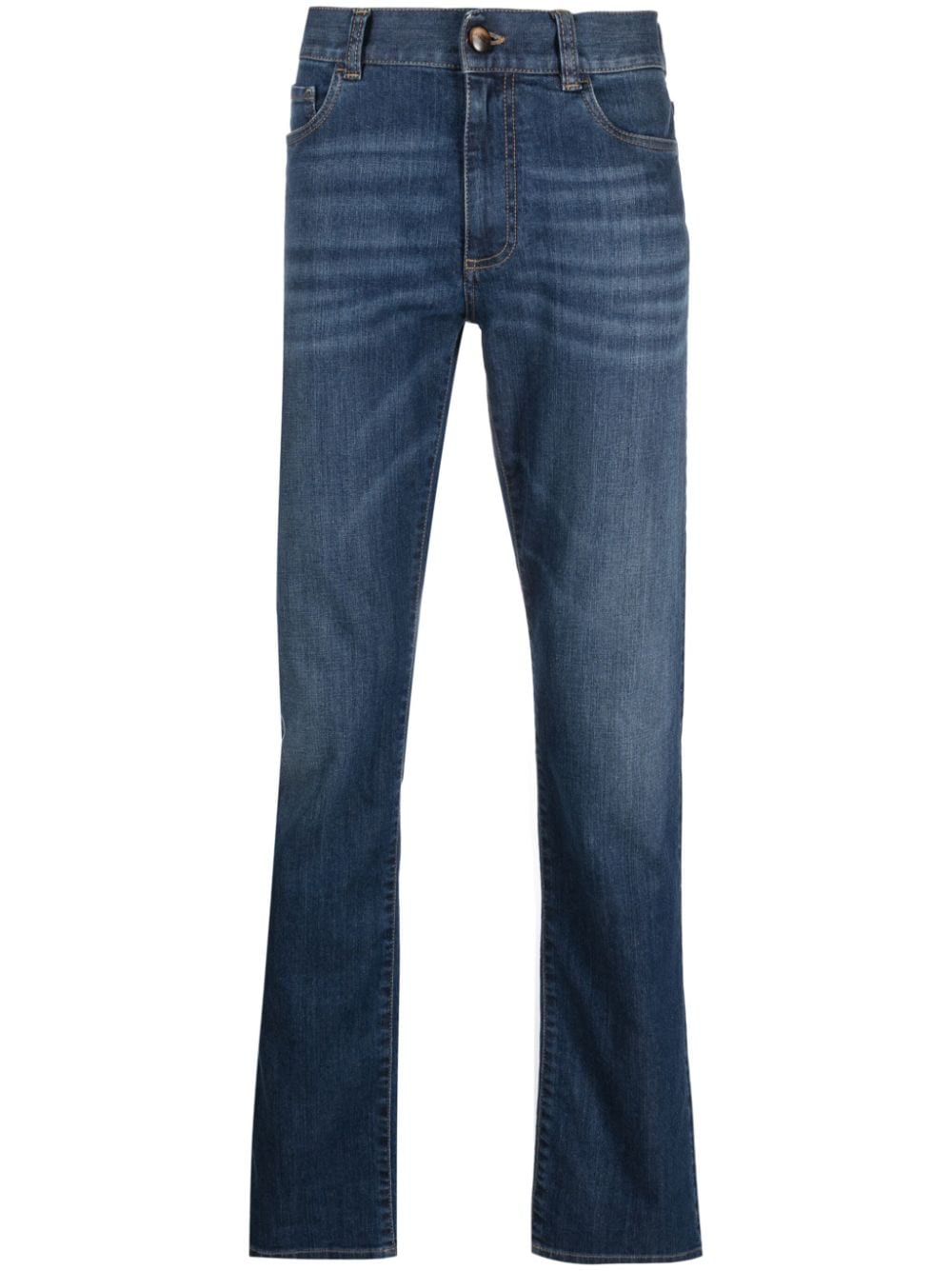 Canali Tief sitzende Straight-Leg-Jeans - Blau von Canali
