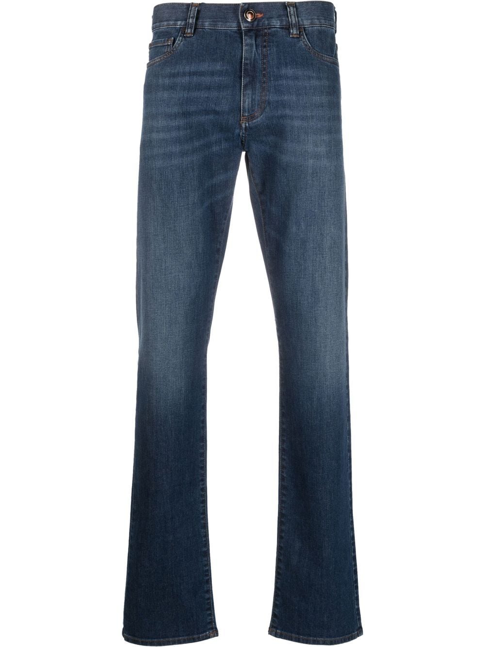 Canali Ausgeblichene Straight-Leg-Jeans - Blau von Canali