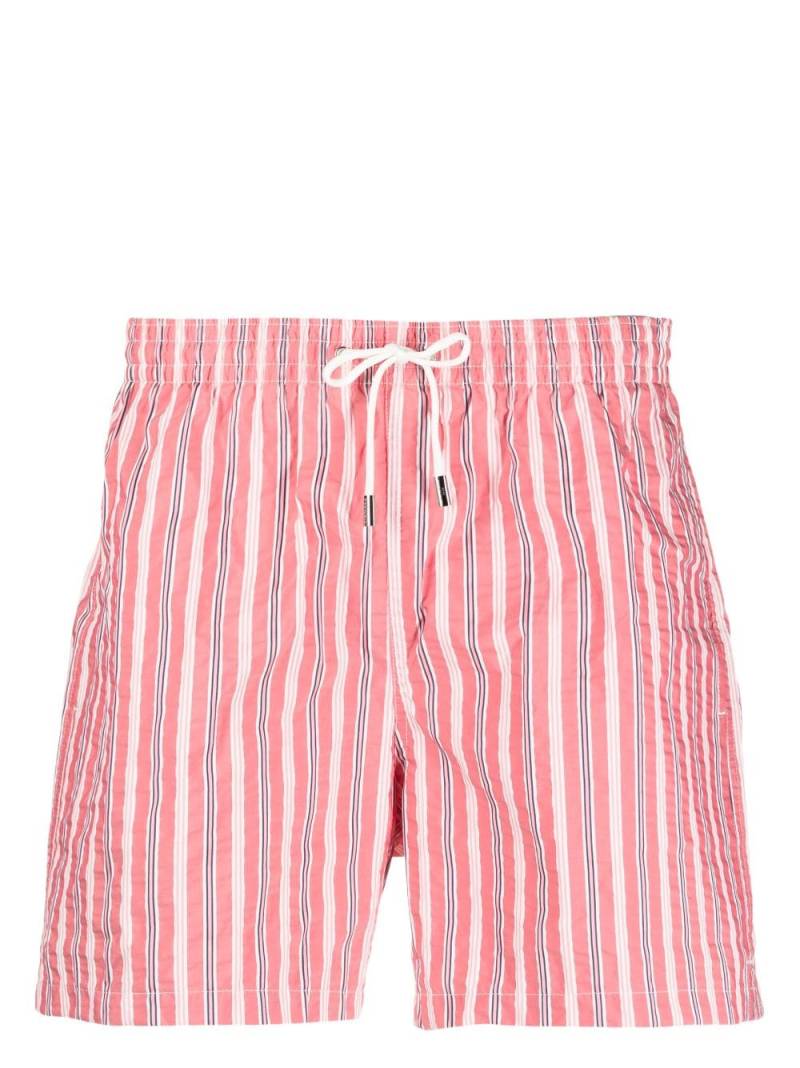 Canali Gestreifte Badeshorts - Rot von Canali