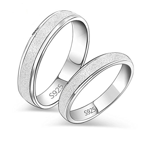 1 Paar Partnerschaftsringe Verlobungsringe Damen Herren 925er Sterling Silber Hypoallergen Einfache Stil Bling Memoir-Ringe Hochzeit Trauringe Verstellbar von Canarea