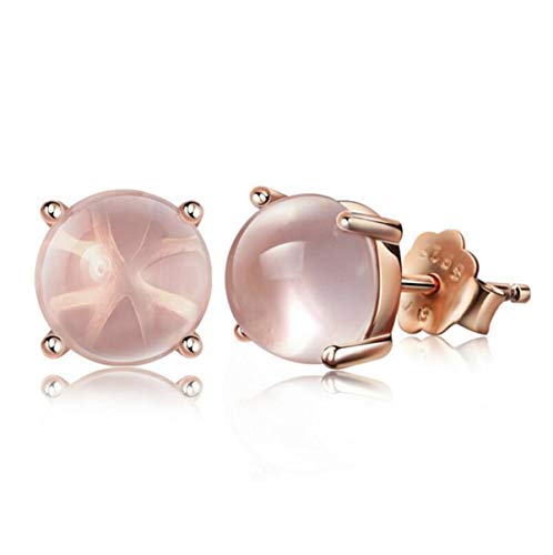 Canarea 1 Paar Damen Mädchen ohrringe silber 925 Bling Pink Opal einfache Mode Ohrstecker Studs Perfeck als Geschenke von Canarea