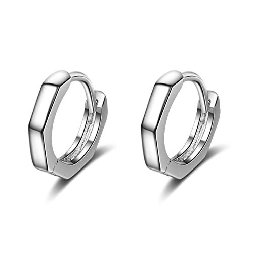 Canarea 1 Paar ohrringe Damen Mädchen creolen silber 925 Zirkonia glitzer U-Form einfache Kleine Blätter Süss Hoop Ohrstecker Mode Ohrschmuck (Silber) von Canarea