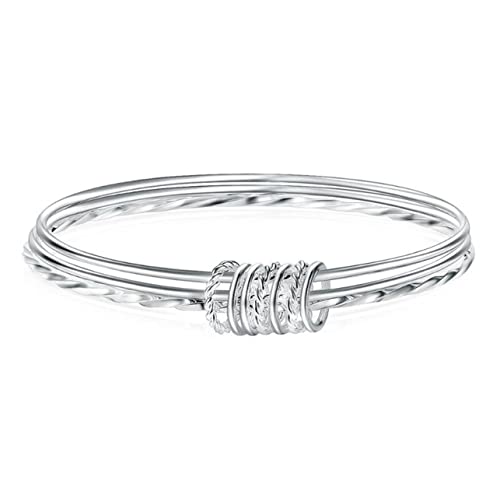 Canarea Armband silber 925 Damen Einfache Dopple Layer Cross Unendliche Symbol Mode Charm-Armreif Armkettchen Für Frauen Freundin Mädchen Einstellbar von Canarea