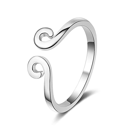 Canarea Damen Ringe 925er Silber Schlich Unendliche Symbol Liebe Finger-Ring Partner-ring Verstellbar Hypoallergen von Canarea