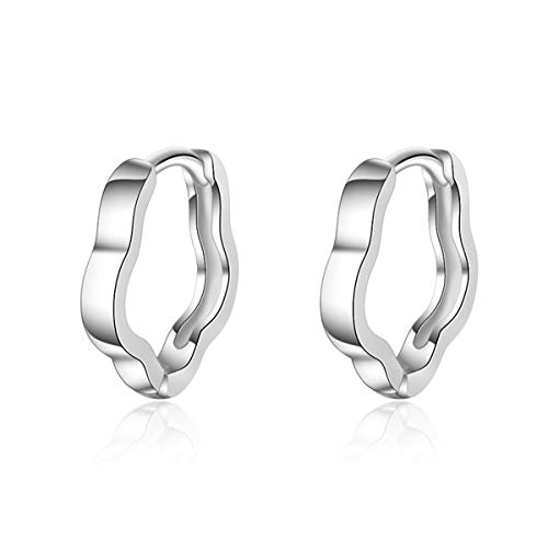Canarea Damen ohrringe creolen silber 925 einfache Blumen Hohle Süss Hoop Mode Ohrstecker Ohrschmuck als Geschenke für Mädchen Frauen von Canarea