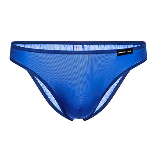 Canarea Herren Slips Ultra Dünn Atmungsaktive Elastisch Unterhose Pants String-Tangas Trunk Bulge Beutel Slip für Männer (2XL, Blau) von Canarea