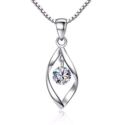 Canarea Kette Damen mädchen Halskette 925 Sterling Silber mit Anhänger Zirkonia Einfache Twist Linie Glitter Kurz Y-Kette Allergikerfrei Unendliche Charm Collier von Canarea