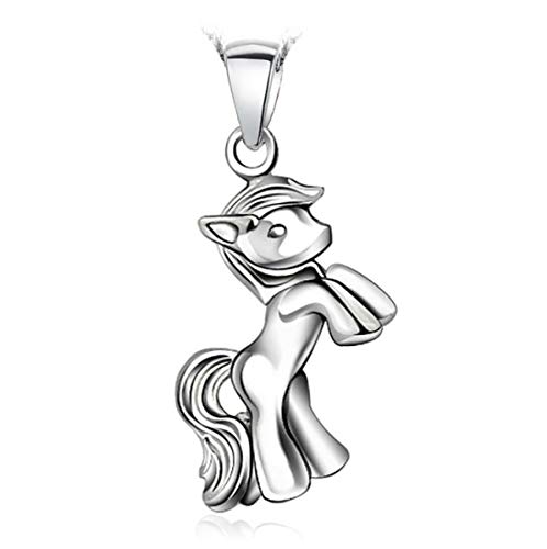 Canarea Kette Damen mädchen Halskette 925 Silber mit Anhänger einfache Mini Pferd mode Charm Kurz Y-Kette schmuck von Canarea