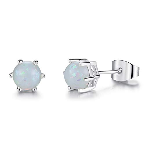 Canarea Ohrringe 925 Versilbert Ohrstecker Damen Herren mit Opal Studs Mode Ohrschmuck Geschenk für Damen/Frau/Freundin/Tochter von Canarea