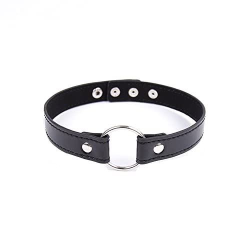 Halsband Erotik sm O Ring Halsbänder Collar Leder SM Fetish Bondage Fesseln Flirt Sex Spielzeug Cosplay für Paare Damen Herren verstellbaren von Canarea