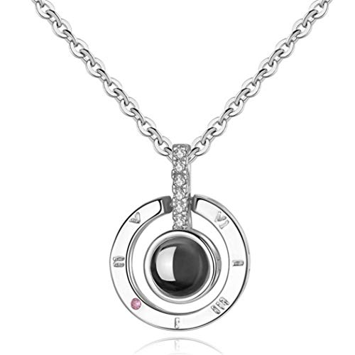 Kette Damen mädchen Halskette 925 Silber mit Anhänger Glücklich Ringe mit Opal Perlen Y-Kette, Mode Einfache Collier Schmuck für Frauen Freundin Tochter (Silber) von Canarea