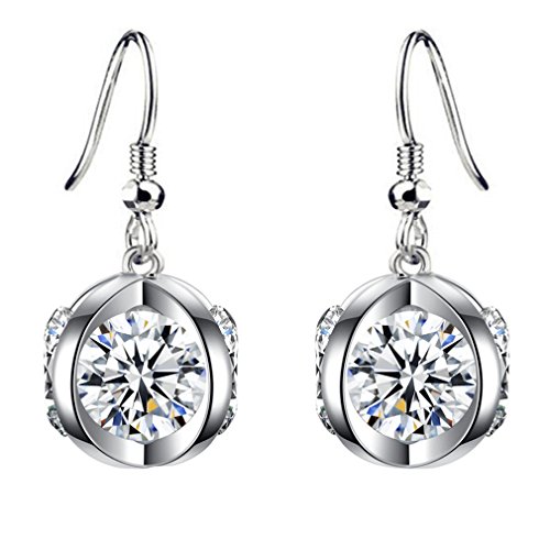 Ohrringe Damen Mädchen Ohrhänger Silber 925er Sterling Elegant mit Anhänger Kürbis de Zirkonia Hoop Ohrschmuck Hypoallergen als Muttertag Geburtstag Geschenke von Canarea