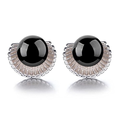 Ohrringe Damen Mädchen ohrstecker 925er Sterling Silber Mit Onyx Rot Muscheln Klein Studs Spike Ohrschmuck Hypoallergen für Frauen Freundin von Canarea