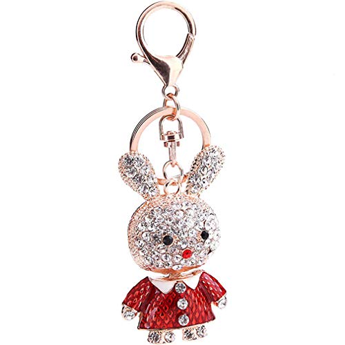 Schlüsselanhänger Taschenanhänger Strass Keychain Glitzer Opal Katze Metall Auto-Anhänger, Schlüsselring Tasche Keychain Glolden Handtaschenanhänger von Canarea