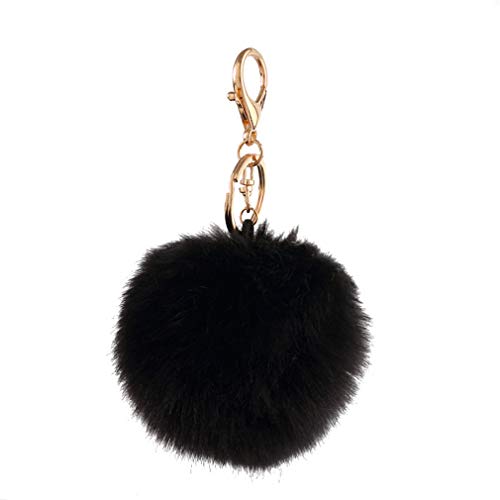 Schlüsselanhänger plüsch Ball Mode Parfümflasche Plüsch-Kugel Pompom Charm Tasche Anhänger Elegant Weich Schlüsselring bommel Keychain Handtaschenanhänger Dekor Autoschlüssel-Anhänger (# 2) von Canarea