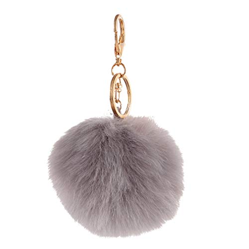 Schlüsselanhänger plüsch Ball Mode Parfümflasche Plüsch-Kugel Pompom Charm Tasche Anhänger Elegant Weich Schlüsselring bommel Keychain Handtaschenanhänger Dekor Autoschlüssel-Anhänger (# 4) von Canarea