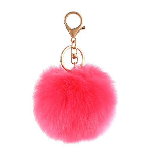 Schlüsselanhänger plüsch Ball Mode Parfümflasche Plüsch-Kugel Pompom Charm Tasche Anhänger Elegant Weich Schlüsselring bommel Keychain Handtaschenanhänger Dekor Autoschlüssel-Anhänger (# 5) von Canarea
