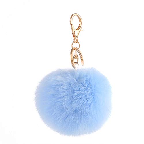 Schlüsselanhänger plüsch Ball Mode Parfümflasche Plüsch-Kugel Pompom Charm Tasche Anhänger Elegant Weich Schlüsselring bommel Keychain Handtaschenanhänger Dekor Autoschlüssel-Anhänger (# 7) von Canarea