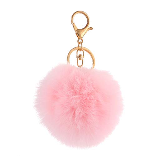 Schlüsselanhänger plüsch Ball Mode Parfümflasche Plüsch-Kugel Pompom Charm Tasche Anhänger Elegant Weich Schlüsselring bommel Keychain Handtaschenanhänger Dekor Autoschlüssel-Anhänger (# 8) von Canarea