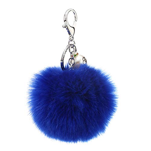 Schlüsselanhänger plüsch Ball Taschenanhänger Perle Bommel Keychain Elegant Plüsch-Kugel Auto-Anhänger Pompom Weich Schlüsselring, (9) von Canarea