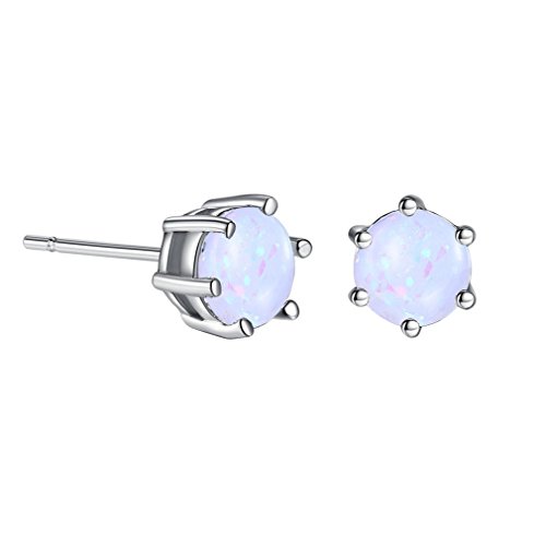 ohrstecker Ohrringe Damen Mädchen 925er Sterling Silber Mit Opal Moderne Klein Studs Ohrschmuck Hypoallergen als Weihnachten Geburtstag Geschenke von Canarea