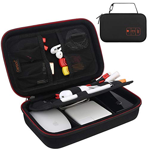 Canboc Hard Electronic Organizer Travel Case Elektronik Zubehör Kabel Gadget Draht Speicher Tech Bag Doppelschicht Stoßfeste Box, schwarz von Canboc