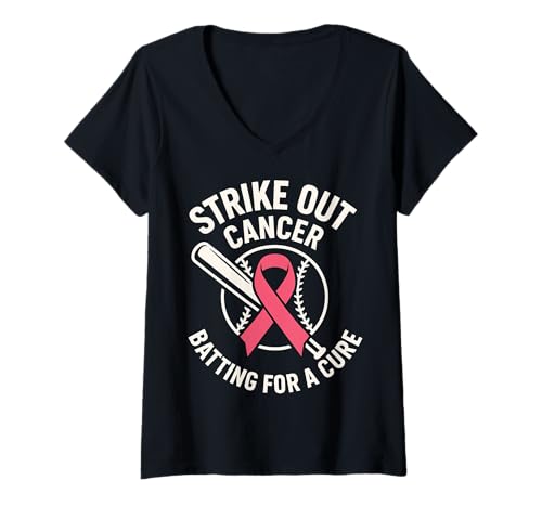 Damen Unterstützer von Krebsbewusstsein Survivors T-Shirt mit V-Ausschnitt Damen Unterstützer von Krebsbewusstsein Survivors T-Shirt mit V-Ausschnitt von Cancer Awareness Apparel Co