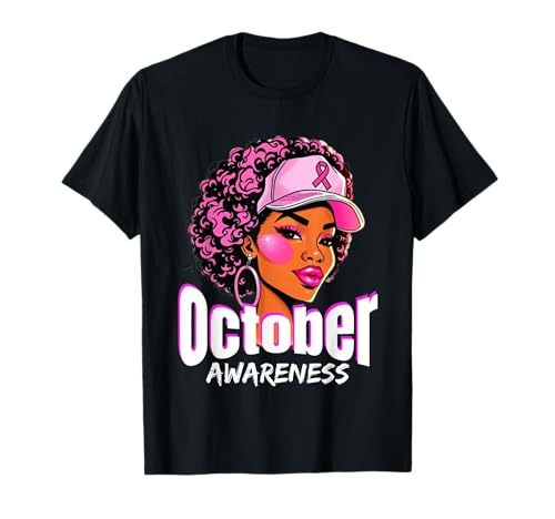 Black Woman In October Pink Cancer Awareness T-Shirt Geschenk T-Shirt Black Woman In October Pink Cancer Awareness T-Shirt Geschenk T-Shirt von Cancer Awareness Gift Idea Design Clothing Experts
