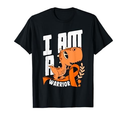 Trex Orange Ribbon I'm A Warrior Leukämie Bewusstsein Jungen Kinder T-Shirt von Cancer Gifts Leukemia Awareness Shirts Women Men