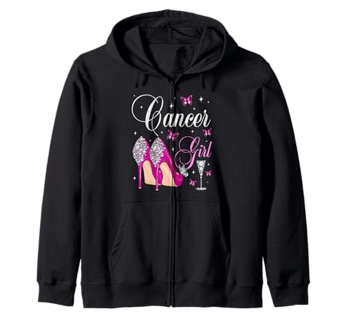 Krebs Mädchen Geburtstag Party Sternzeichen High Heels Schmetterlinge Kapuzenjacke Krebs Mädchen Geburtstag Party Sternzeichen High Heels Schmetterlinge Kapuzenjacke von Cancer Girl Birthday Party High Heels Butterflies