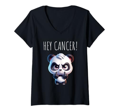 Damen Hey Cancer FU Chemo Warrior Cancer Sucks Bewusstsein T-Shirt mit V-Ausschnitt Damen Hey Cancer FU Chemo Warrior Cancer Sucks Bewusstsein T-Shirt mit V-Ausschnitt von Cancer Warrior Gifts