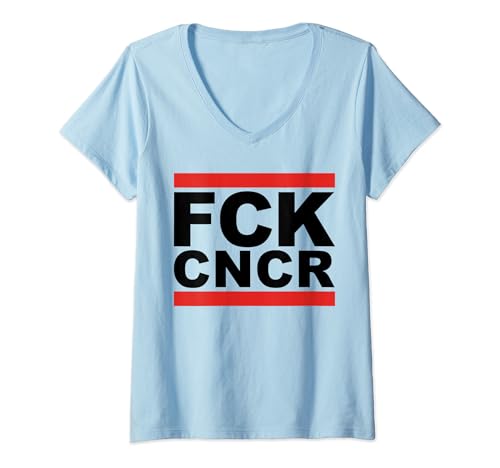 Damen FCK CNCR T-Shirt Krebs T-Shirt mit V-Ausschnitt Damen FCK CNCR T-Shirt Krebs T-Shirt mit V-Ausschnitt von Cancer survivor FCK CNCR Tees